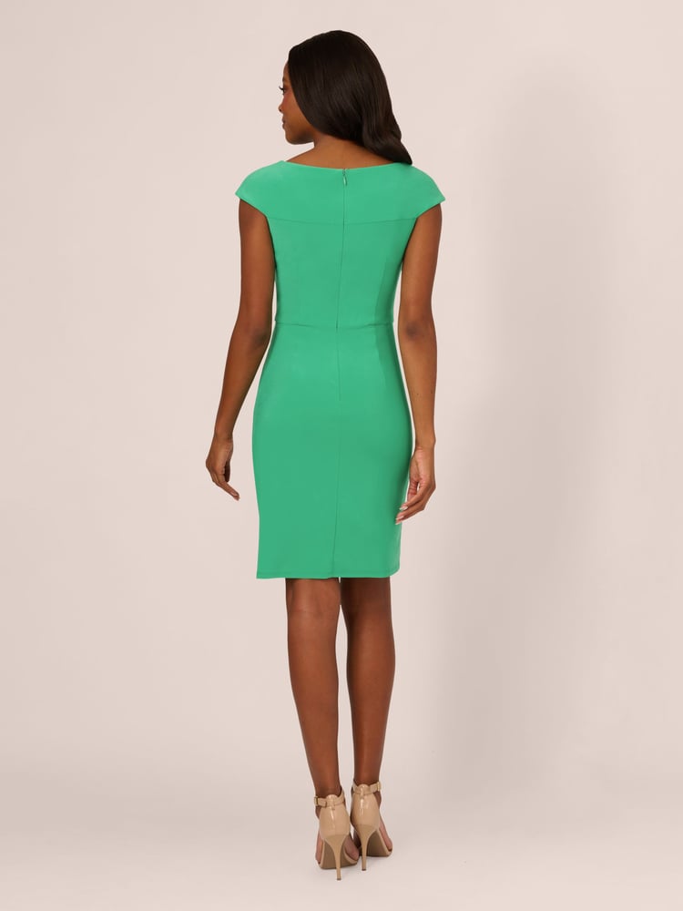 Adrianna Papell Green Pleated Layered Short Dress - Image 2 of 7