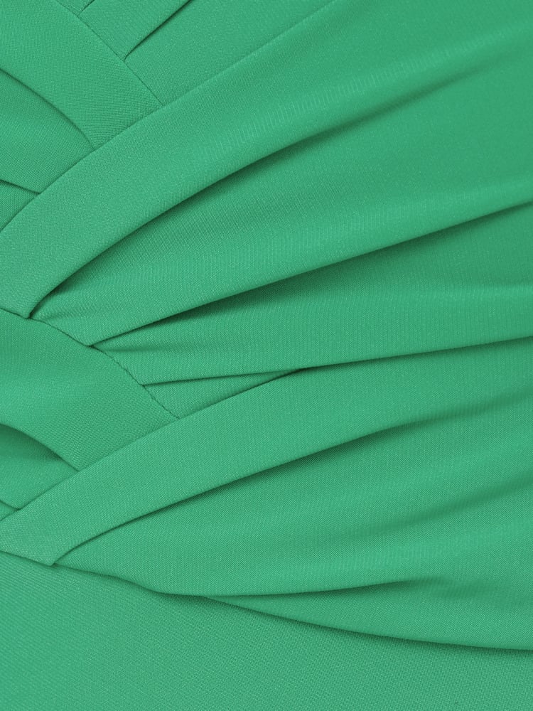 Adrianna Papell Green Pleated Layered Short Dress - Image 7 of 7