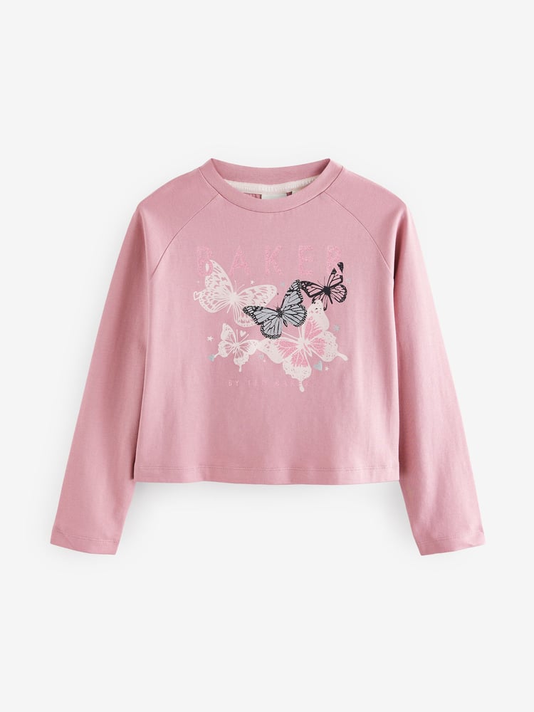 Baker by Ted Baker Multi Printed Long Sleeve 100% Cotton T-Shirts 3 Pack - Image 2 of 10