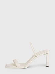 Calvin Klein White Leather Heel Mules - Image 2 of 6