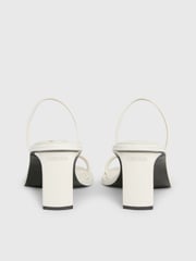 Calvin Klein White Leather Heel Mules - Image 3 of 6