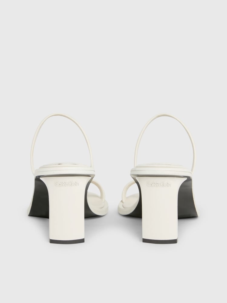 Calvin Klein White Leather Heel Mules - Image 6 of 6
