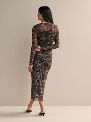 Myleene Klass Animal Print Mesh Dress - Image 2 of 4