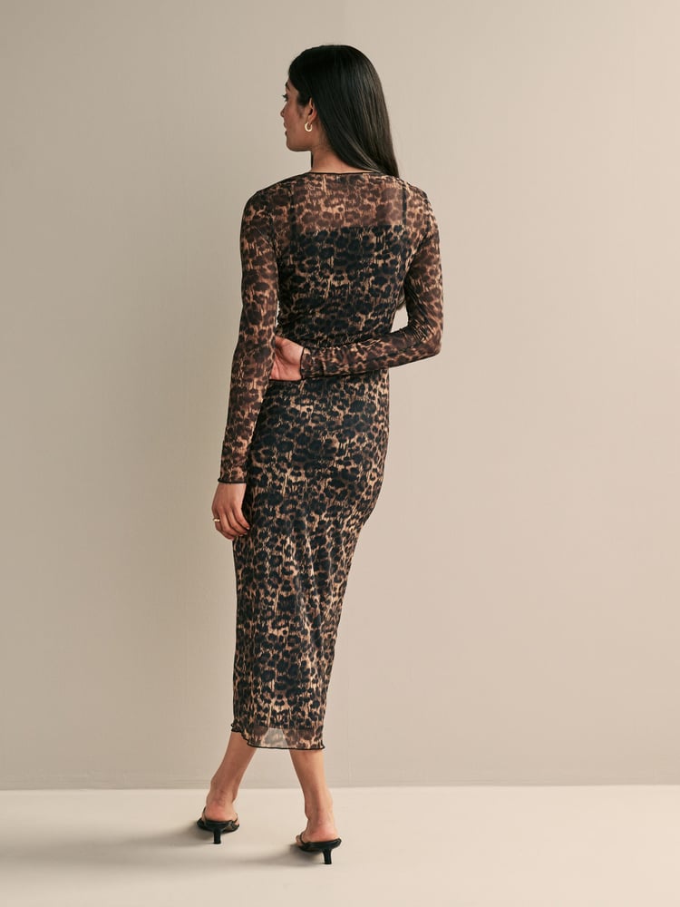Myleene Klass Animal Print Mesh Dress - Image 2 of 4