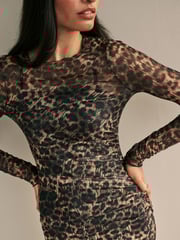 Myleene Klass Animal Print Mesh Dress - Image 4 of 4