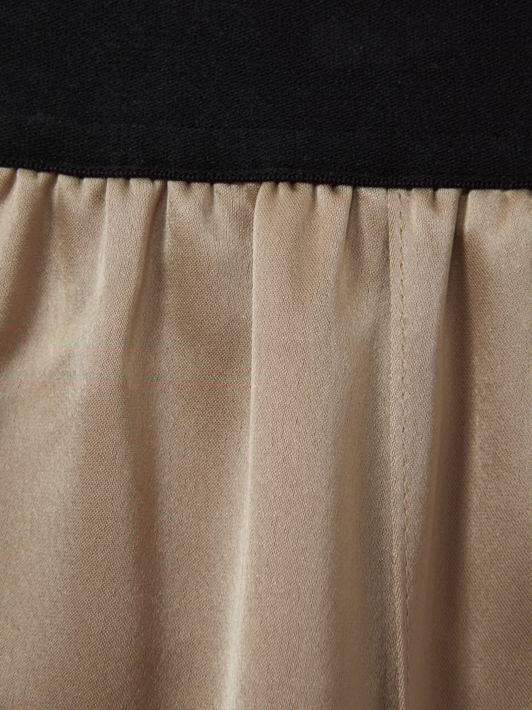 Reiss Champagne Elea Satin Elasticated Tapered Trousers - Image 6 of 6