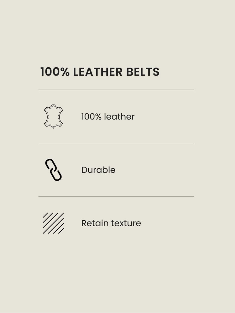 Brown Geometric Stitch Detail Leather Belt - Image 1 of 2