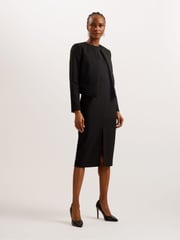 Ted Baker Black Manabuj Cropped Tailored Jacket - Image 1 of 6