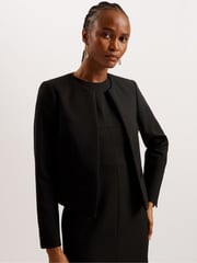 Ted Baker Black Manabuj Cropped Tailored Jacket - Image 3 of 6