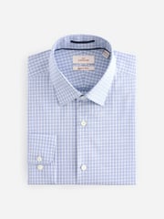 Blue Check Slim Fit Premium Two-Fold Cotton Shirt - Image 5 of 7