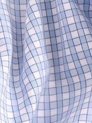 Blue Check Slim Fit Premium Two-Fold Cotton Shirt - Image 7 of 7