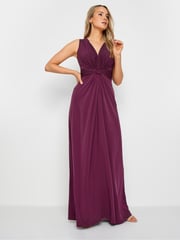 Long Tall Sally Burgundy Red Knot Front Maxi Dress - Image 1 of 5