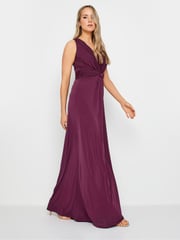 Long Tall Sally Burgundy Red Knot Front Maxi Dress - Image 2 of 5