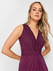 Long Tall Sally Burgundy Red Knot Front Maxi Dress - Image 4 of 5
