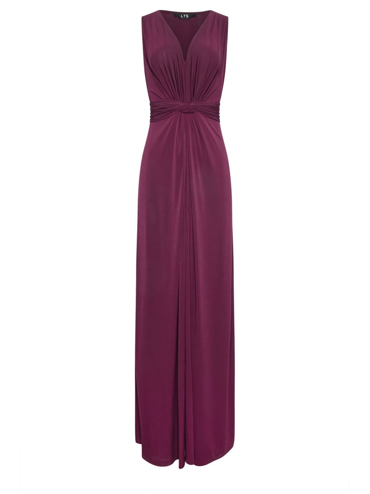 Long Tall Sally Burgundy Red Knot Front Maxi Dress - Image 5 of 5