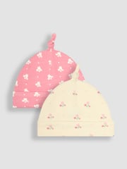 JoJo Maman Bébé Pink Baby Hats 2 Pack - Image 1 of 5