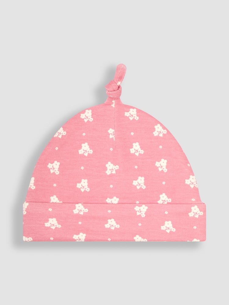 JoJo Maman Bébé Pink Baby Hats 2 Pack - Image 2 of 5