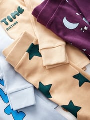 Blue/Stone 3 Pack Snuggle Pyjamas (9mths-8yrs) - Image 10 of 10