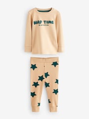 Blue/Stone 3 Pack Snuggle Pyjamas (9mths-8yrs) - Image 5 of 10