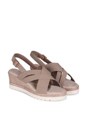 Linzi Natural Myla Sling Back Wedge Espadrille Sandals With Cross Over Front Strap - Image 3 of 4