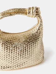 Mint Velvet Gold Woven Knot Handle Bag - Image 4 of 4
