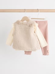 Pink Cosy Baby Long Sleeve Top and Leggings 3 Piece Set - Image 13 of 22