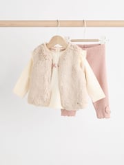 Pink Cosy Baby Long Sleeve Top and Leggings 3 Piece Set - Image 9 of 22