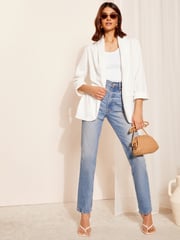 Friends Like These White Edge to Edge Ponte Jacquard Blazer - Image 1 of 1