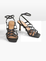 Hush Black Gisele Strappy Leather Stiletto Shoes - Image 2 of 4