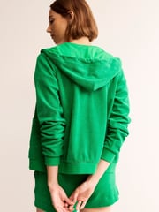 Boden Green Zip Through Towelling Hoodie - Image 3 of 5