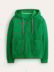 Boden Green Zip Through Towelling Hoodie - Image 5 of 5