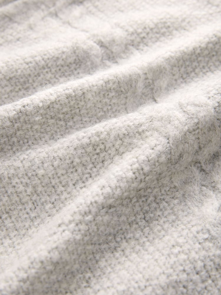 Grey Sparkle Bow Button Cable Knitted Cardigan - Image 6 of 6