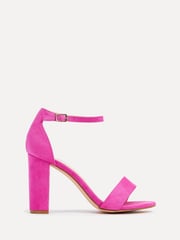 Linzi Pink Nelly Faux Suede Barely There Block Heeled Sandals - Image 2 of 5