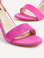 Linzi Pink Nelly Faux Suede Barely There Block Heeled Sandals - Image 4 of 5