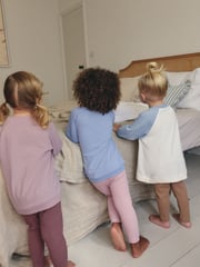 Blue/ Purple/ White Sleepy Bear Leggings Pyjamas 3 Pack (9mths-8yrs) - Image 2 of 9