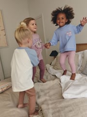 Blue/ Purple/ White Sleepy Bear Leggings Pyjamas 3 Pack (9mths-8yrs) - Image 3 of 9