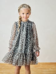 Animal Mesh Long Sleeve Dress (3-16yrs) - Image 1 of 4