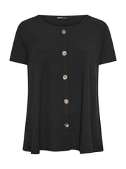 Yours Curve Black Button Front Ribbed Tunics - Image 5 of 5