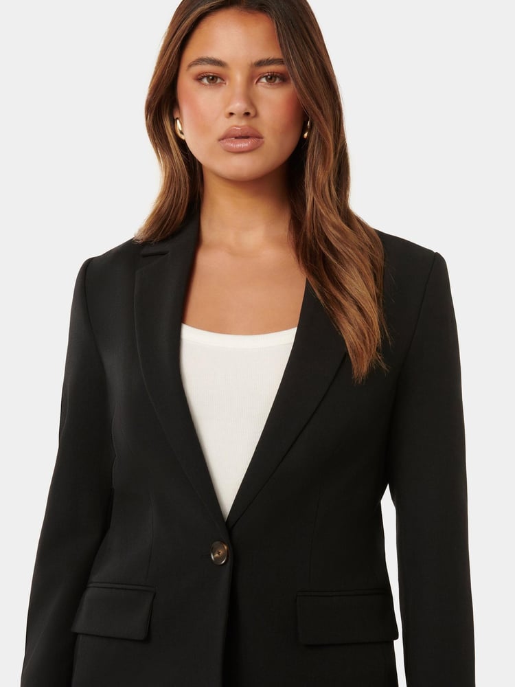 Forever New Black Mikayla Single-Breasted Blazer - Image 2 of 5