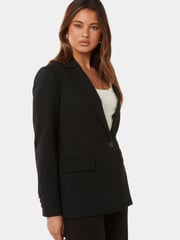 Forever New Black Mikayla Single-Breasted Blazer - Image 3 of 5