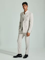 Neutral Skinny Fit Tuxedo Suit Trousers - Image 2 of 8