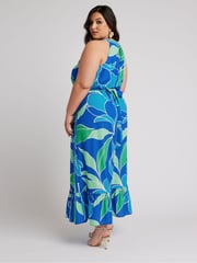 Yours Curve Blue London Abstract Print Maxi Dress - Image 3 of 5