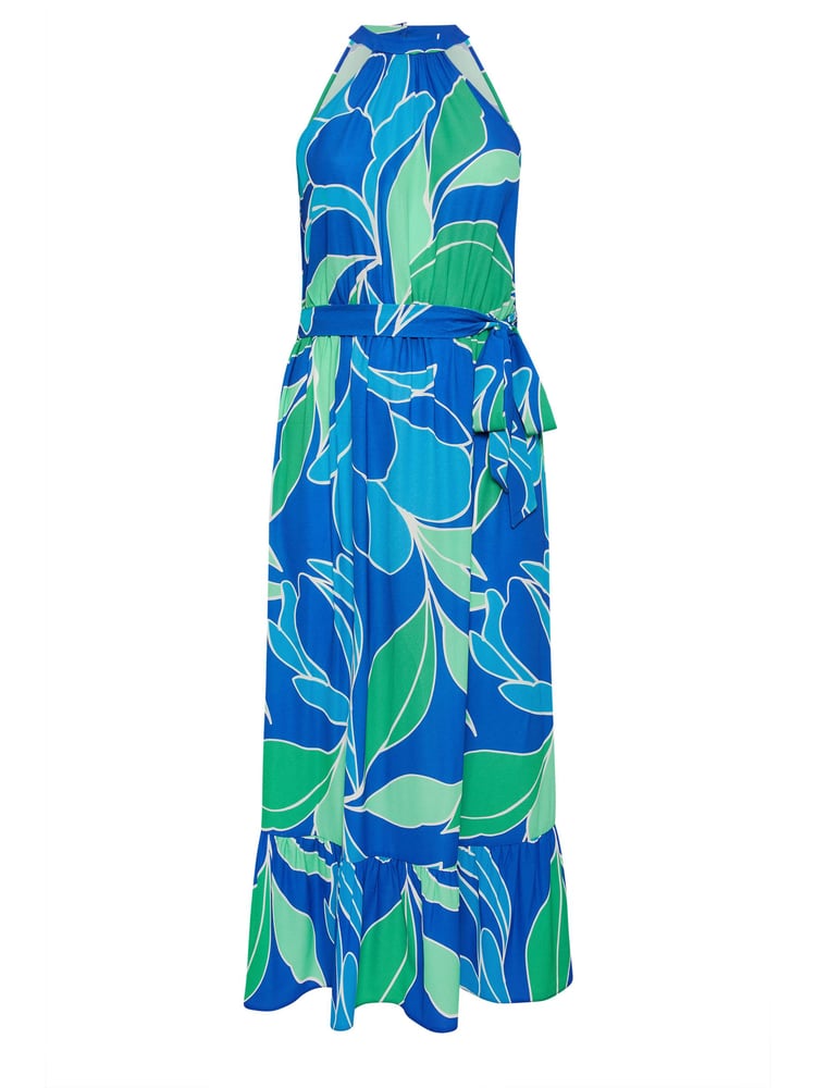 Yours Curve Blue London Abstract Print Maxi Dress - Image 5 of 5