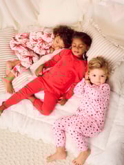Red Bow/ Heart Long Sleeve Snuggle Pyjamas 3 Pack (9mths-16yrs) - Image 1 of 17