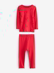 Red Bow/ Heart Long Sleeve Snuggle Pyjamas 3 Pack (9mths-16yrs) - Image 11 of 17