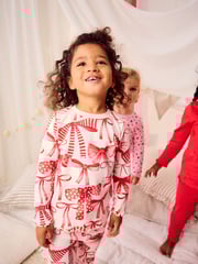 Red Bow/ Heart Long Sleeve Snuggle Pyjamas 3 Pack (9mths-16yrs) - Image 5 of 17