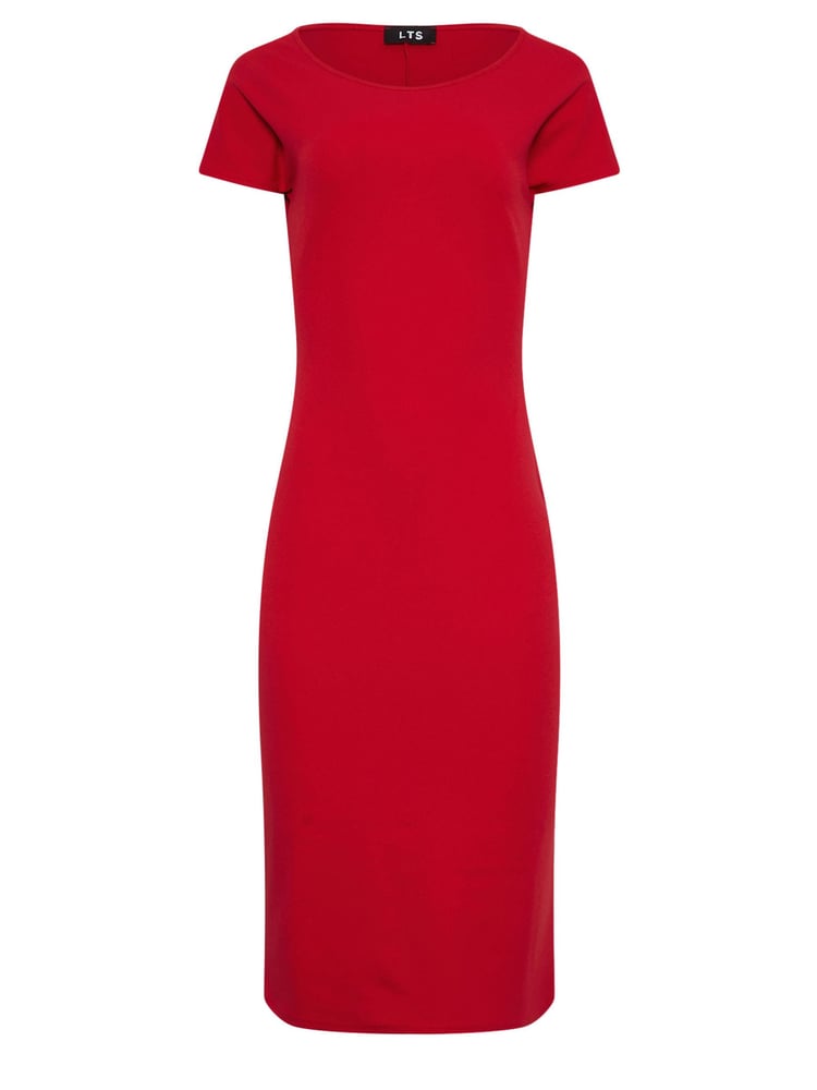 Long Tall Sally Red Flutter Sleeve Scoop Neck Dress - Image 5 of 5