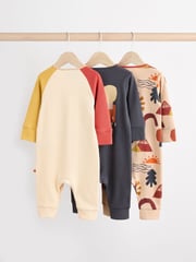 Brown/Khaki Baby Footless Sleepsuits 3 Pack (0mths-3yrs) - Image 2 of 12