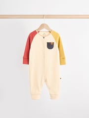 Brown/Khaki Baby Footless Sleepsuits 3 Pack (0mths-3yrs) - Image 3 of 12