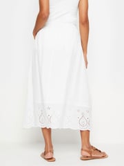 M&Co White 100% Cotton Broderie Midi Skirt - Image 3 of 6